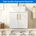 thumbnail image 2 of Uforic 24 Inch Bathroom Vanity with Countertop Sink Combo, Modern Bathroom Storage Cabinet with Drain, White and Gold, 2 of 6