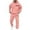 A-Light Pink, variant on Men's Long Sleeve Hoodie and Jogger Pants Set with Letter Print for Cool Climate