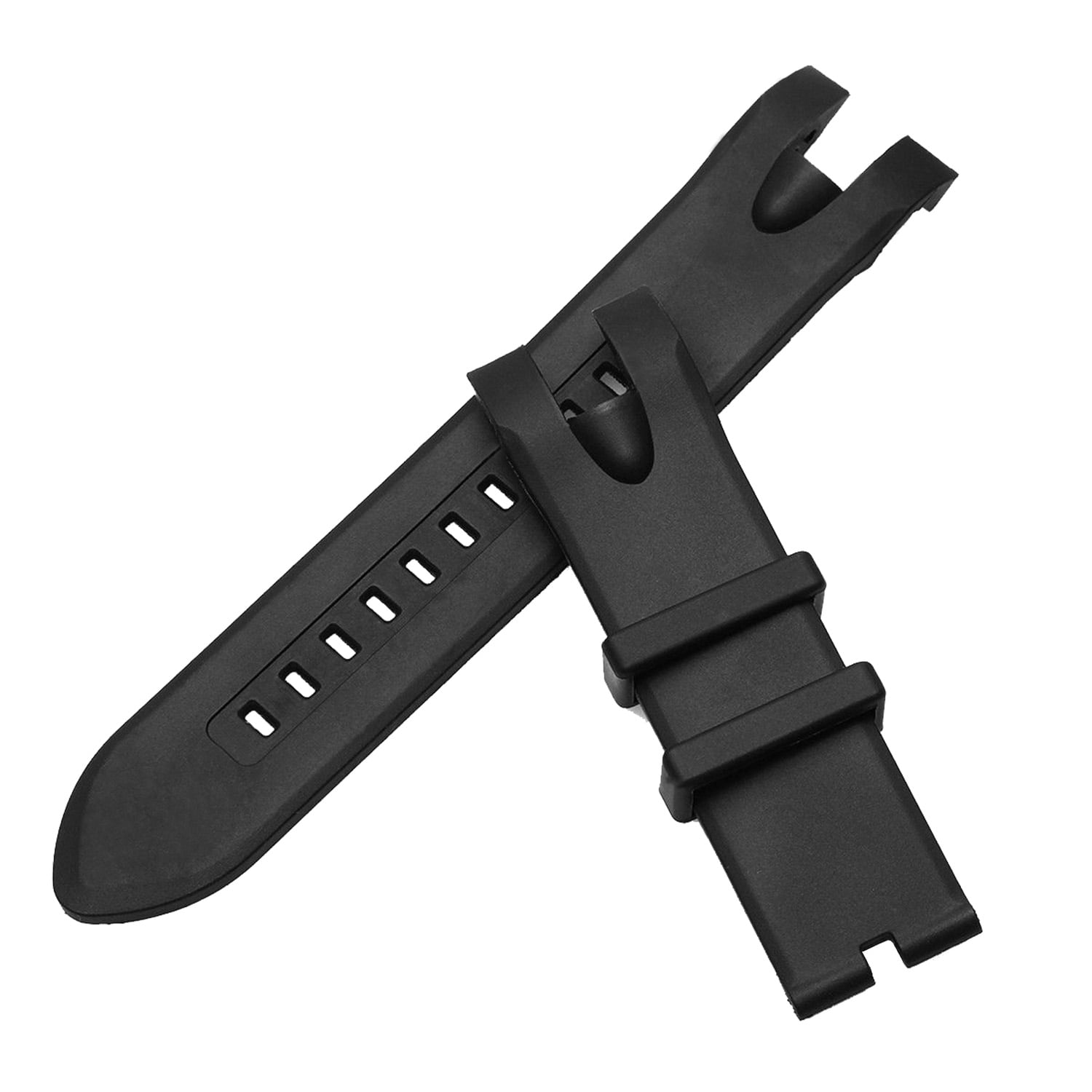 StrapsCo 26mm Black Silicone Rubber Replacement Watch Band Strap for
