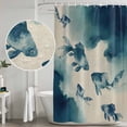 thumbnail image 5 of Navy Blue Fish Shower Curtain, Waterproof Shower Curtains for Bathroom, Nautical Coastal Summer Ocean Modern Rustic Washable Fabric Bathtub Curtain Set Bath Decor with 12 Hooks Standard 72"x72", 5 of 8