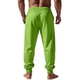 thumbnail image 5 of HaCpiu Men's Loose Fit Jogger Pants, Solid Elastic Waist Sweatpants with Pockets, Casual Soft Fleece Track Cuff Gym Trousers, Fluorescent Green XL, 5 of 8