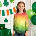 thumbnail image 4 of Tauxra Chandail de la Saint-Patrick pour Adultes, T-Shirt à Manches 3/4 Imprimé Col Rond, T-Shirt Graphique Trèfle Décontracté à Manches Longues pour Activités Festives, 4 of 6