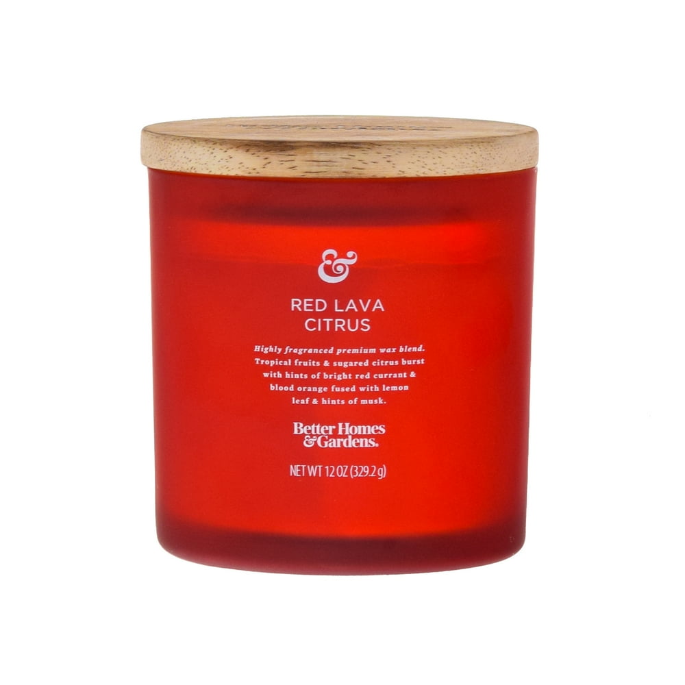Better Homes & Gardens Red Lava Citrus 12oz Scented 2Wick Candle