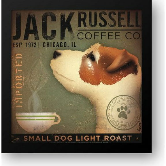 Jack Russell Coffee Co 16x16 Framed Art Print by Fowler, Stephen
