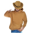 thumbnail image 3 of ZQUUVOU Women's and Men's Straw Cowboy Hat Wide Brim Shapeable Fedora Panama Cap Western Cowgirl Cap Foldable Beach Sun Hat Khaki, 3 of 3