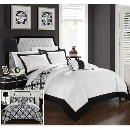Chic Home Ds2065 Us 4 Piece Floyd Black White Reversible