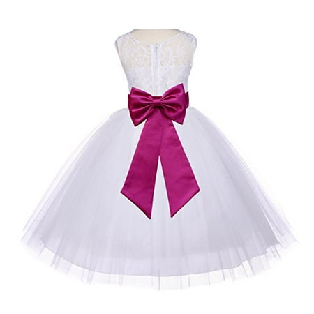 

Ekidsbridal Ivory Floral Lace Bodice Tulle Flower Girl Dresses Wedding Pageant Formal Special Occasion Dresses First Communion Holy Baptism Junior Toddler Recital Reception Ball Gown 153T