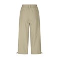 thumbnail image 6 of QATAINLAV Womens Cargo Capris with Pockets Solid Casual Button Straight Leg Cropped Trousers Outdoor Knee Length Hiking Pants Khaki XXL Gifts for Mom, 6 of 10