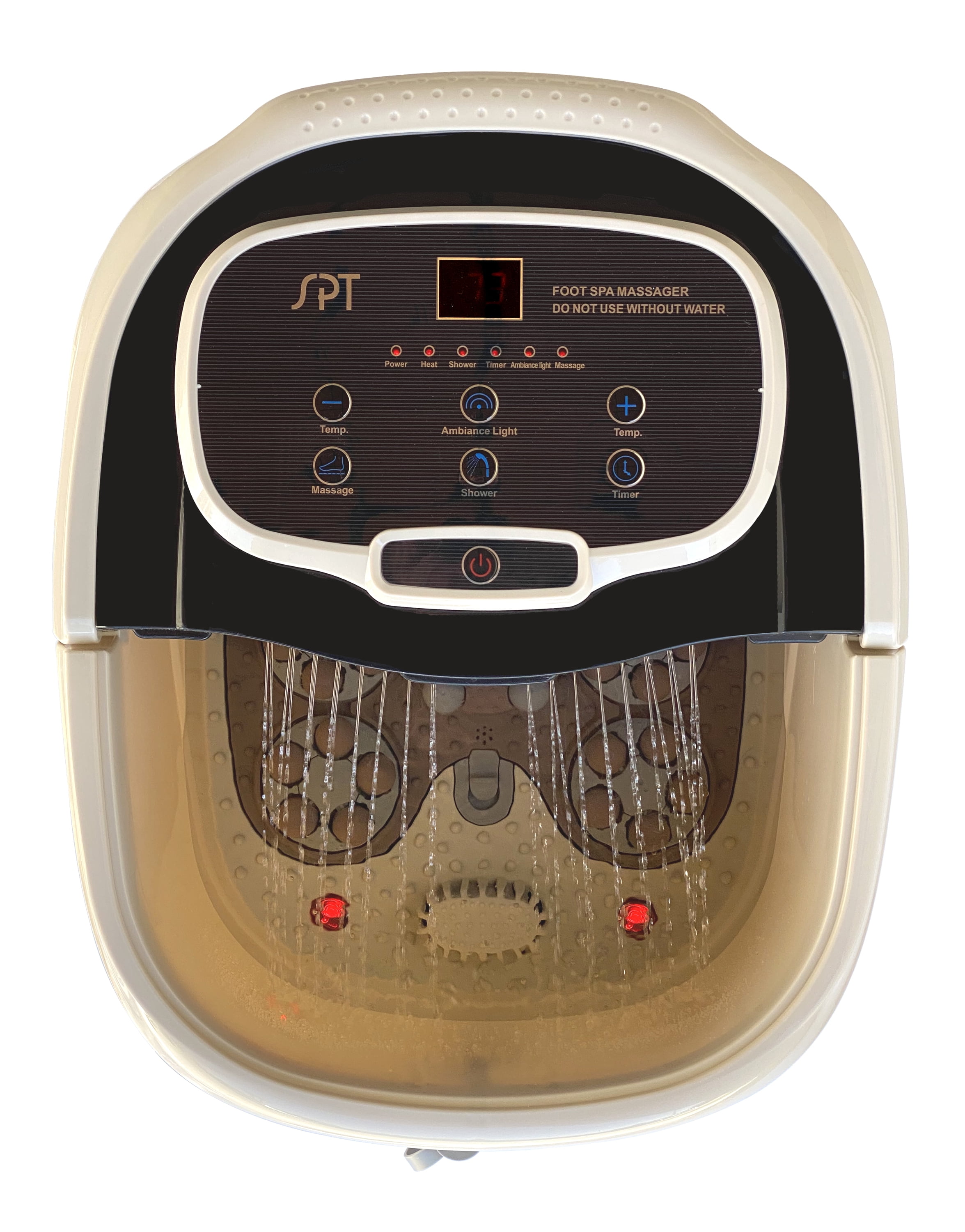 Sunpentown SPA-3549 Foot Spa Bath Massager with Motorized Rollers, Tan & Black