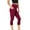 Wine, variant on SEMPAI Capri Leggings for Women Butt Lift with Pockets High Waisted Belly Control Soft Yoga Capris Workout Running Leggings