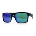 thumbnail image 5 of Mens Kush Polarized Mirrored Classic Sport Horn Rim Plastic Rectangle Sunglasses Matte Black - Green Mirror, 5 of 7