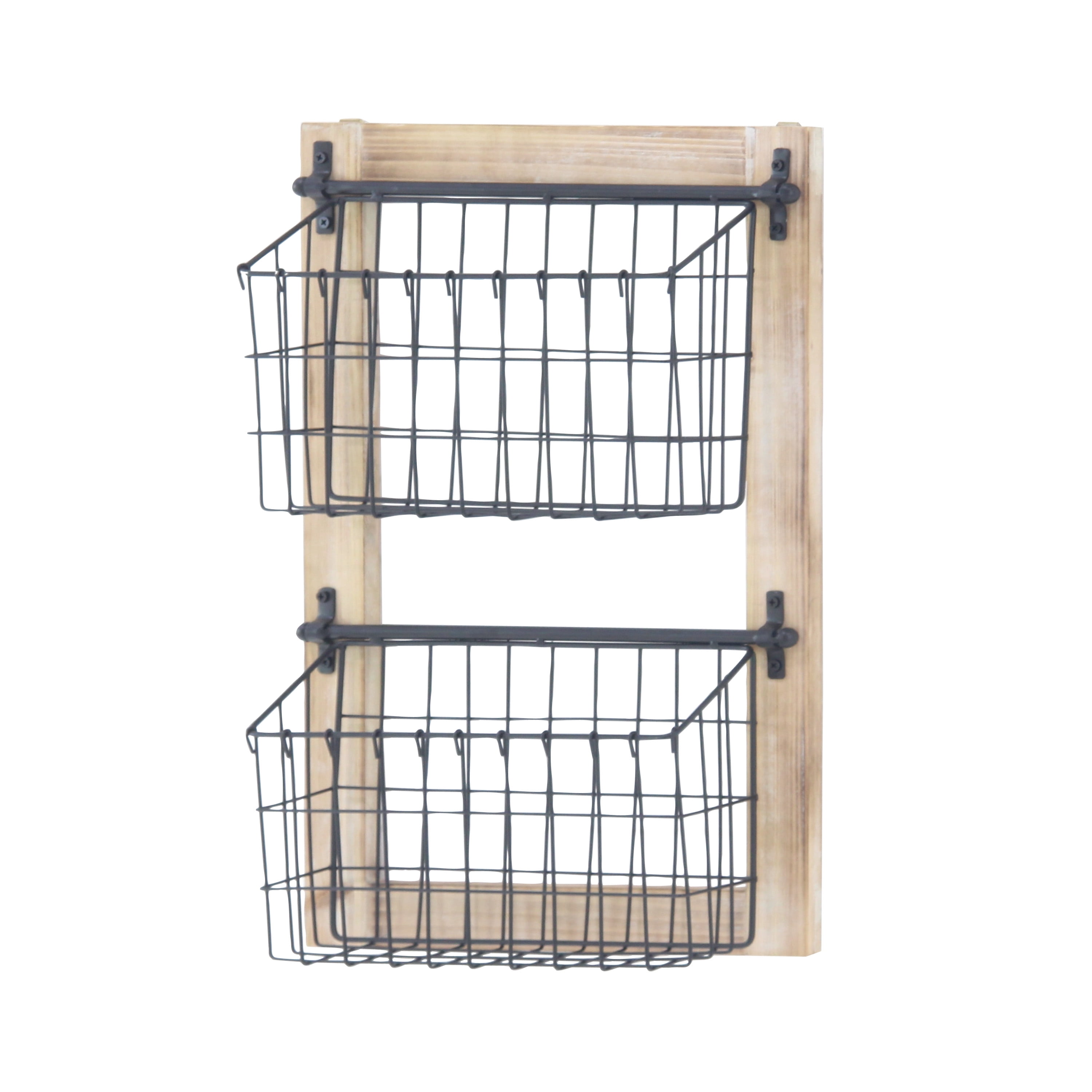 SET OF 3 WELDED METAL WIRE BASKETS RUSTIC COUNTRY STYLE USED IN
