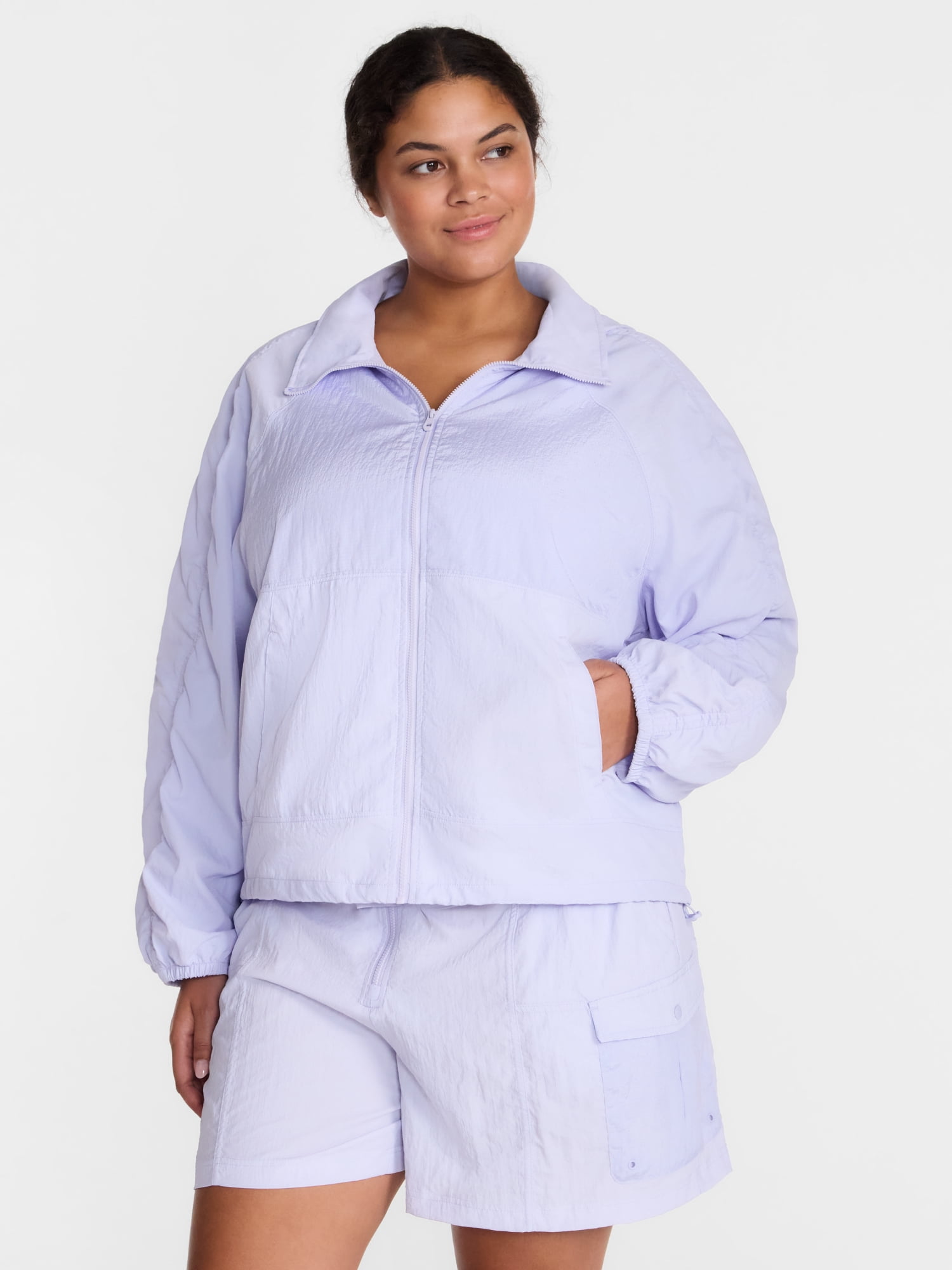 Avia Women's Ripstop Cargo Jacket with Hood, Sizes XS-XXXL