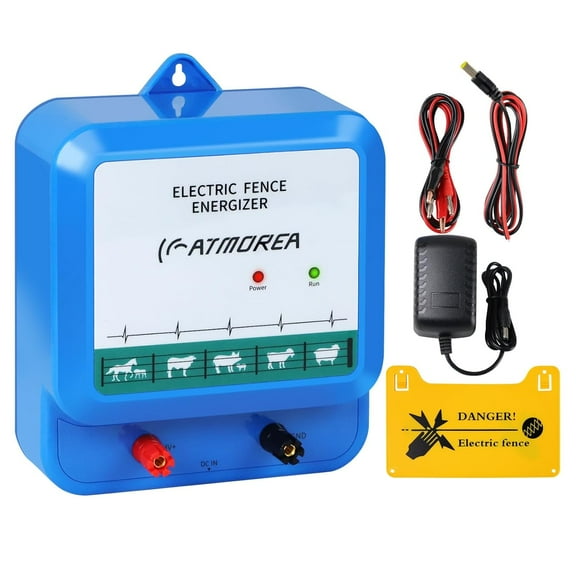 ATMOREA P5 Electric Fence Charger, 4.5 Joules, Multi-Powered Energizer for Livestock & Garden Protection