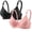Black1, variant on Ohufall 2PC Bras for Women Fashion Sports Stretchy Soft Bra Adjustable Straps Push Up Bralette,80BC-95BC