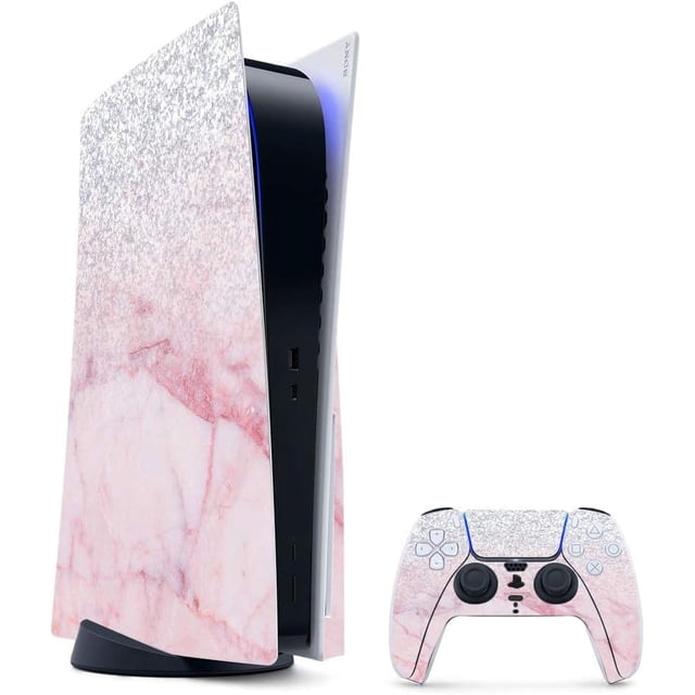 Skin Compatible with Playstation 5 Bundle - Girly Marble Dazzle | Protective, Durable, and Unique Vinyl