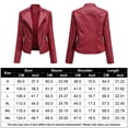 thumbnail image 2 of Chaqueta Mujer Biker Bolsillos PU Tallas grandes Moto Coat Traje de calle Kuymtek Rojo T S para Mujer, 2 of 9