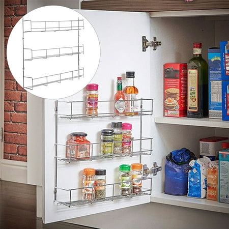 3 4 5 6 Tier Metal Spice Rack Wall Mount Kitchen Spices Organizer