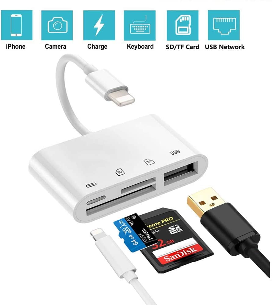 Micro USB Lightning to SD Camera Card Reader for Android iPhone Tablet with OTG 