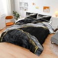 thumbnail image 3 of MOVE OVER Black Marble Comforter Set Queen Black White Bedding Sets Abstract Marble Textured Pattern Microfiber Filling Down Duvet, 3 of 6