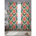 thumbnail image 2 of Spring Botanical Sheer Curtains 96 Inch Length 2 Panels Set, Abstract Watercolor Fruits Leaf Plant Voile Window Treatment Semi Sheer Long Curtains Drapes for Bedroom/Living Room/Kitchen 52"x96"x2, 2 of 7
