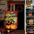 thumbnail image 2 of Bandera de jardín de temporada con energía solar, bandera de jardín iluminada de Navidad, bandera de jardín iluminada al aire libre de doble cara de 12 × 18, decoración de Halloween, Navidad,, 2 of 7