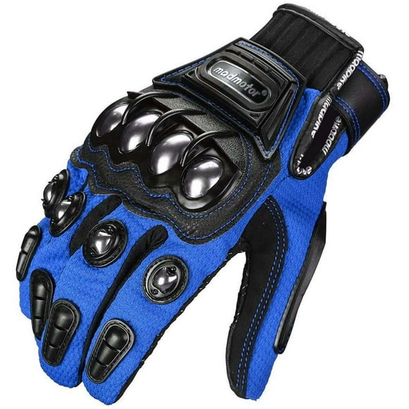 MADMOTOR Gants de Sécurité Renforcés avec Caractéristiques Respirantes et Ajustables - Bleu, m Moto et Sports Motorisés, 1 Paire