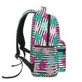 thumbnail image 3 of Rateoe Tropical Leaves Pattern Casual Backpack for School, Work, Travel – Adjustable Straps, Multiple Compartments – Ergonomic Design, Fits Laptops and Tablets, 3 of 5