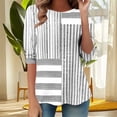 thumbnail image 5 of Njagoc3 Womens Fashion Printed T-shirt 3/4 Sleeves Blouse Round Neck Casual Blouse Tops, 5 of 6
