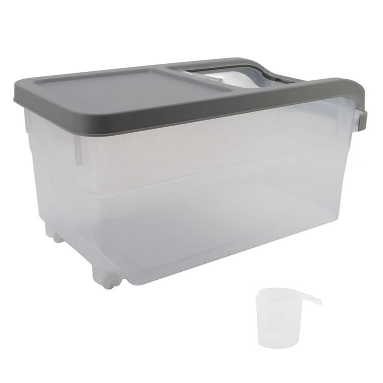 10kg Rice Bucket Storage Box Dispenser Container Grain Jar Kitchen Organizer