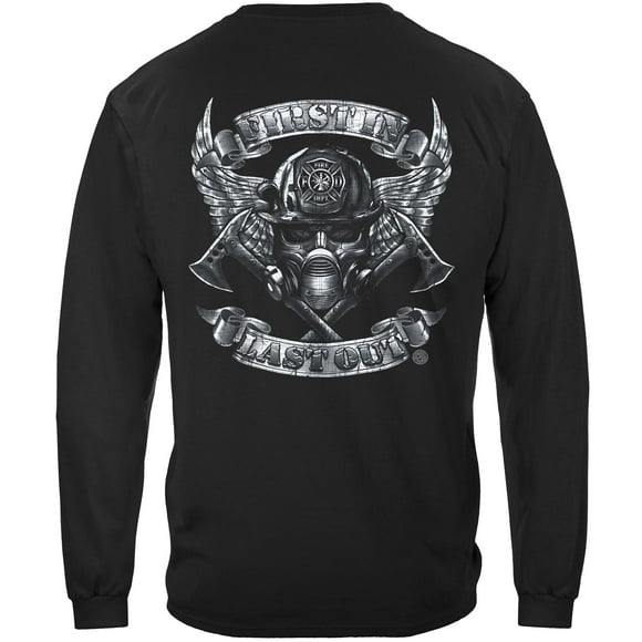 Firefighter Long Sleeve T-Shirts, 100% Cotton Casual Mens Shirts, Show Your Pride with Our Steel Fire Wings Firefighter Long Sleeve Shirts for Men or Women (Medium)