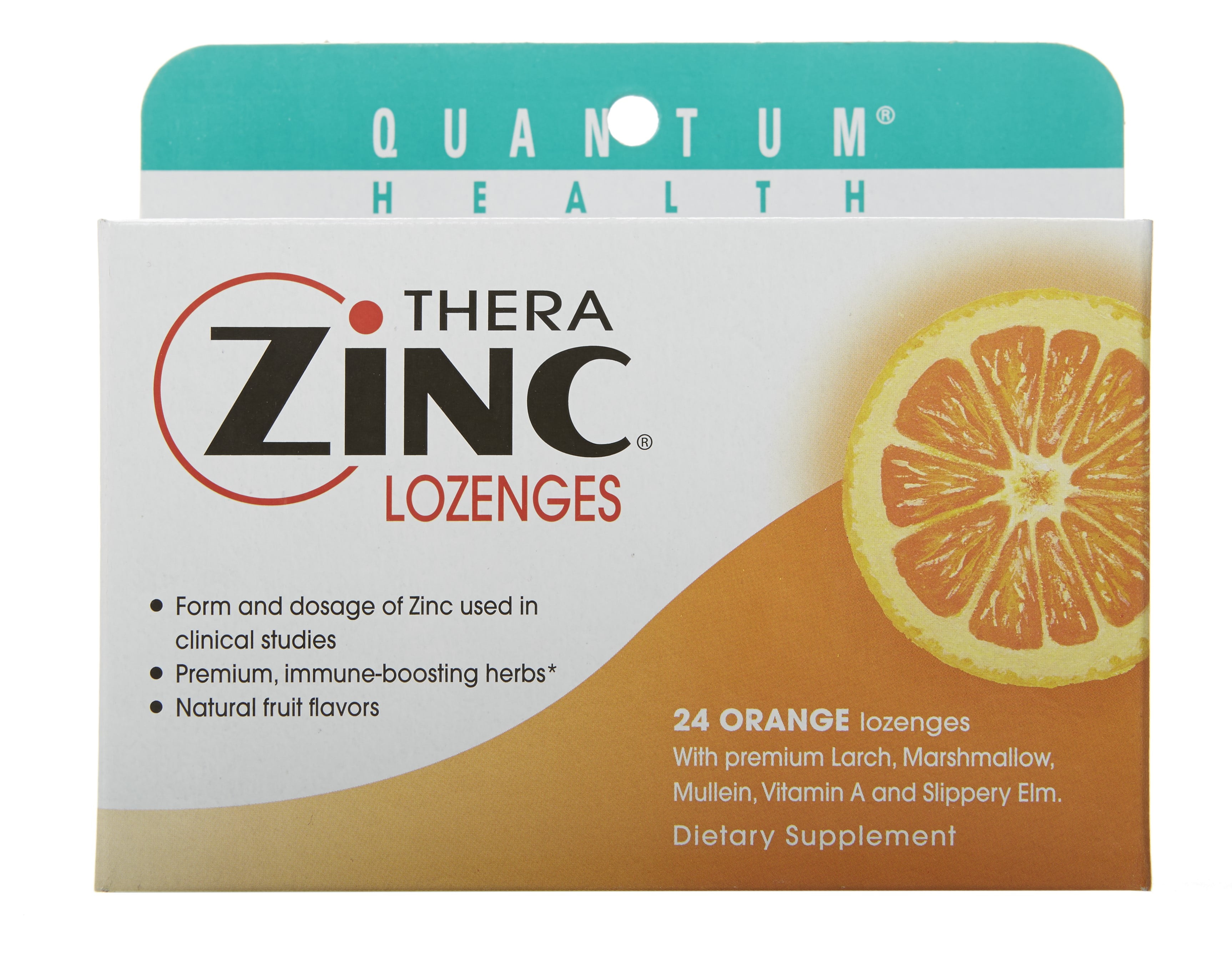 Quantum Health Thera Zinc Lozenges, Orange, 24 Ct