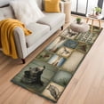 thumbnail image 2 of Wildlife Portraits Hallway Washable Runner Rug 2x6 Animals Plaid Deer Owl Bear Rustic Brown Pine Cone Low-Profile Area Rugs with Non Slip Backing Indoor Floor Carpet for Entrance Living Room Bedroom, 2 of 9
