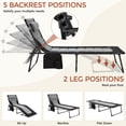 thumbnail image 5 of TLSUNNY Outdoor Padded Lounge Chair, Portable Adjustable Back & Leg Folding Chaise W/ Pillow, Side Pocket, Carrying Handle, for Patio, Office, 5 of 11