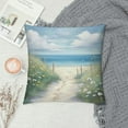 thumbnail image 2 of Creowell Flower & Straw with Blue Sky Printed Short Plush Pillowcase 1 Piece White, 2 of 5