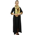 thumbnail image 2 of Bimba Rayon Black Asymmetrical Hem Kurta With Scarf Designer Indian Clothing-8, 2 of 9