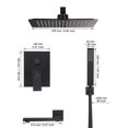 thumbnail image 4 of Boyel Living Rain Shower System 10 inches Wall Mount 3 Function Shower Faucet Set with Handheld Set 59"Hose,Matte Black, 4 of 9