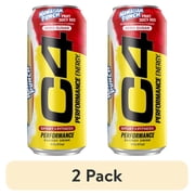 (2 pack) C4 Performance Energy Drink, Hawaiian Punch, 16oz, Single Can