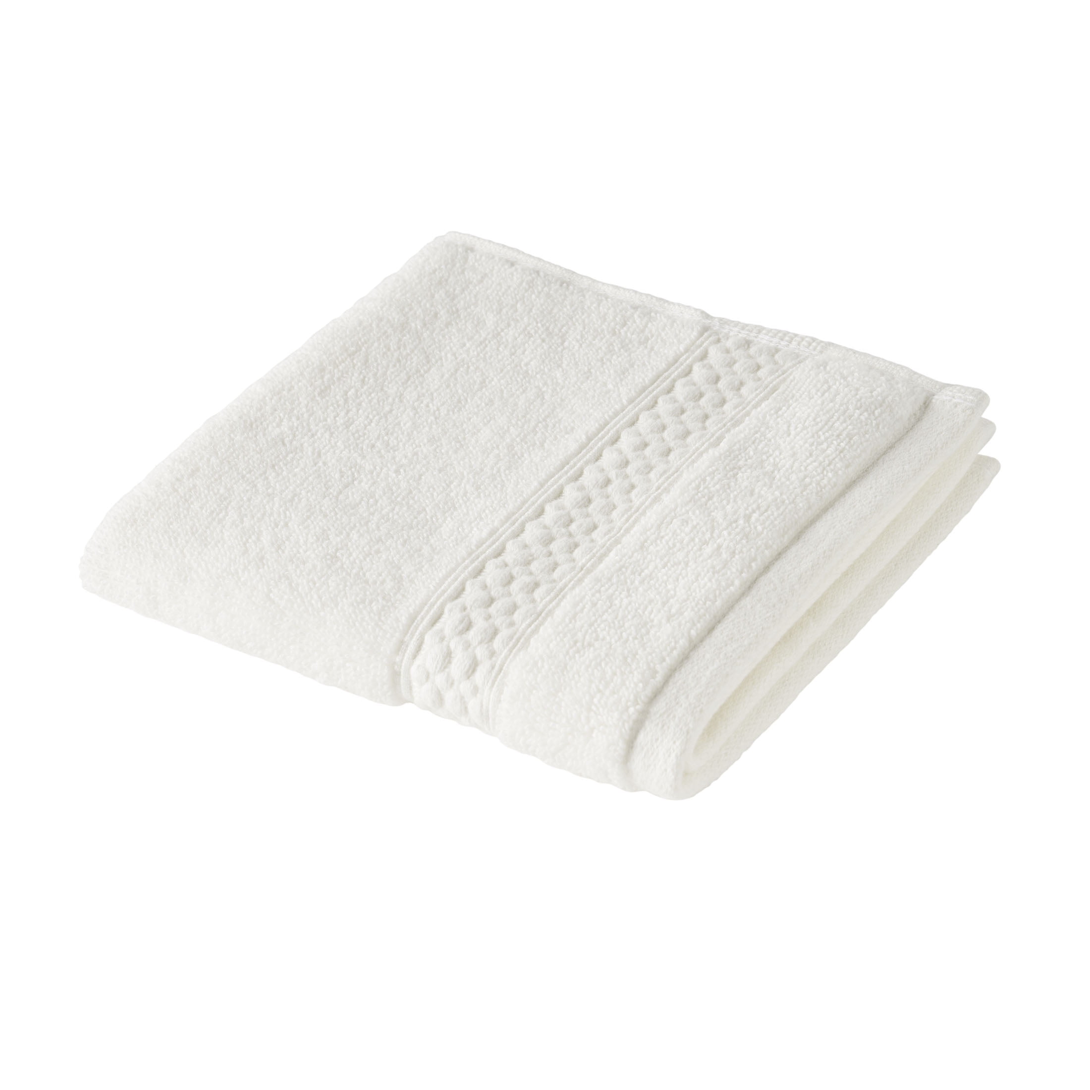 (2 pack) Beautiful by Drew Barrymore Dobby Washcloth, Soft 100% Cotton, Off White