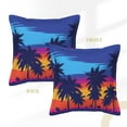 thumbnail image 3 of Bingfone Decorative Pillow Covers 20"X20" Beach With Palm Trees Couch Pillow Cases Modern Farmhouse Covers For Couch Sofa Bed, 3 of 9