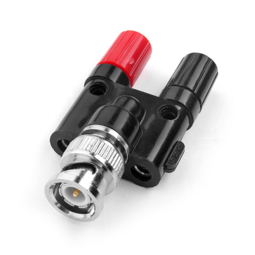 BNC Male Plug to 2x 4mm Dual Banana Female Jack Socket Binding Post RF