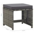 thumbnail image 5 of vidaXL Patio Furniture 2 Pcs Outdoor Patio Stool with Cushions Poly Rattan, 5 of 21