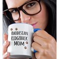 thumbnail image 2 of 3drose, Rhodesian Ridgeback Dog Mom - Doggie by Breed - Brown Paw Prints - Doggy Lover - Pet Owner Mama Love, 15oz Two-tone Blue Mug, 2 of 6