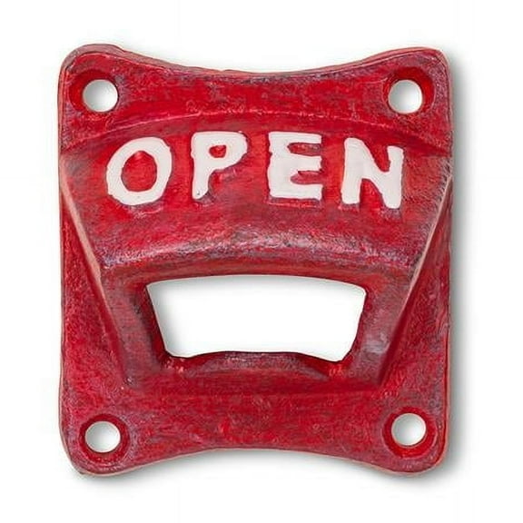 2.5 in. Square Open Wall Bottle Opener, Antique Red