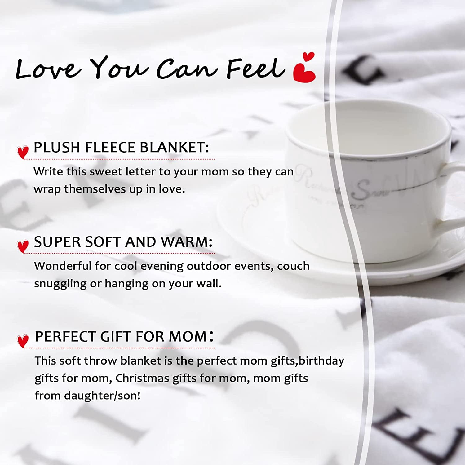 DAJU Mom Gifts Gifts for Mom Mom Birthday Gifts 40thth Birthday Gifts for Women for Mom Christmas Day Gifts for Mom Mom Birthday Gifts from Daughter Son Soft Throw Blanket(60*80inch)