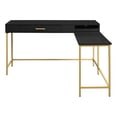 thumbnail image 3 of Modern Life Black L Desk Charger Drawer with Gold Metal Legs, 3 of 9