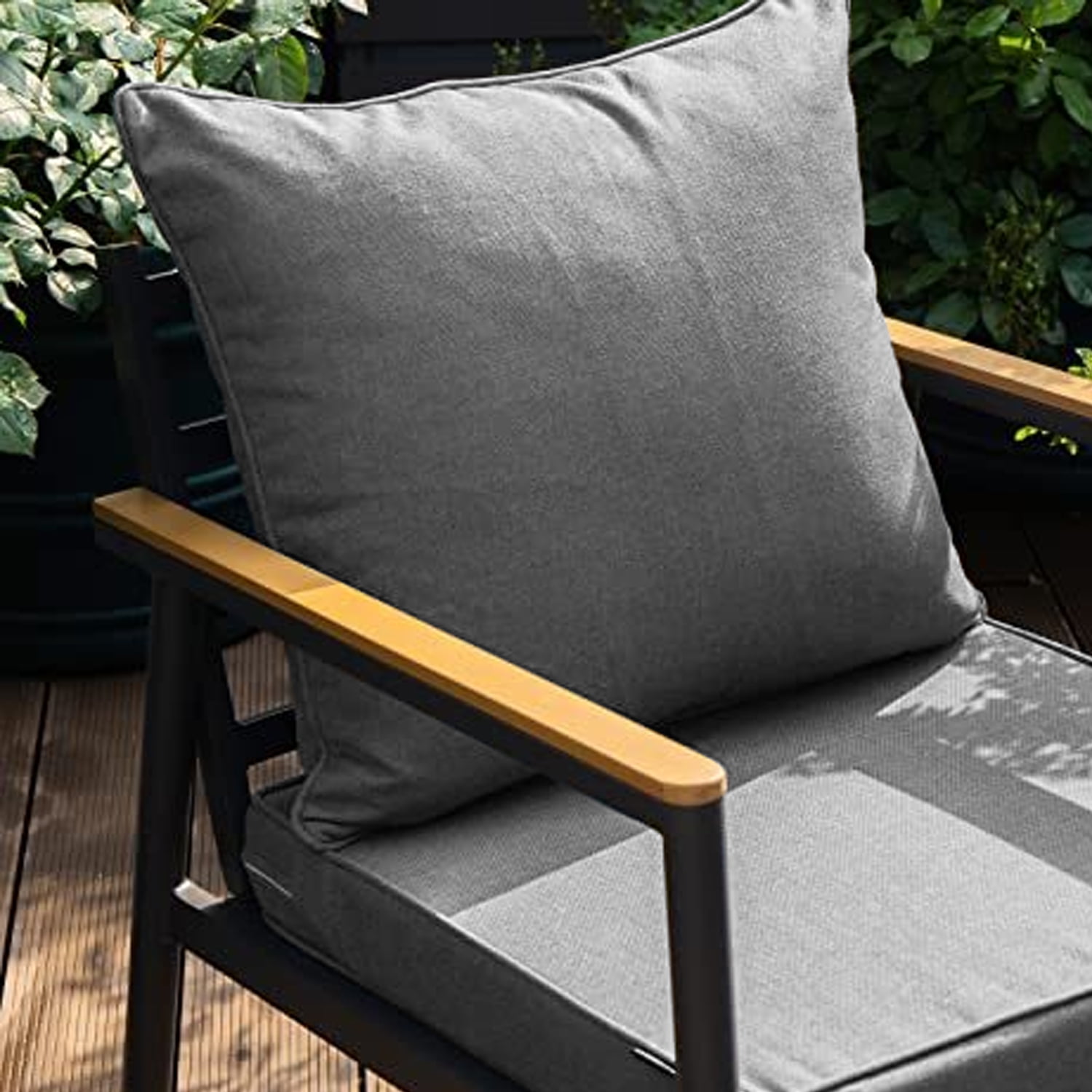 Outdoor Seat Cushions for Patio Furniture Set of 24x24 Inch for Waterproof Replacement Cushions with Removable Cover for Chair Yard Garden Deck，Dark Gray