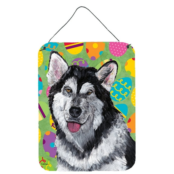 Alaskan Malamute Easter Eggtravaganza Wall or Door Hanging Prints