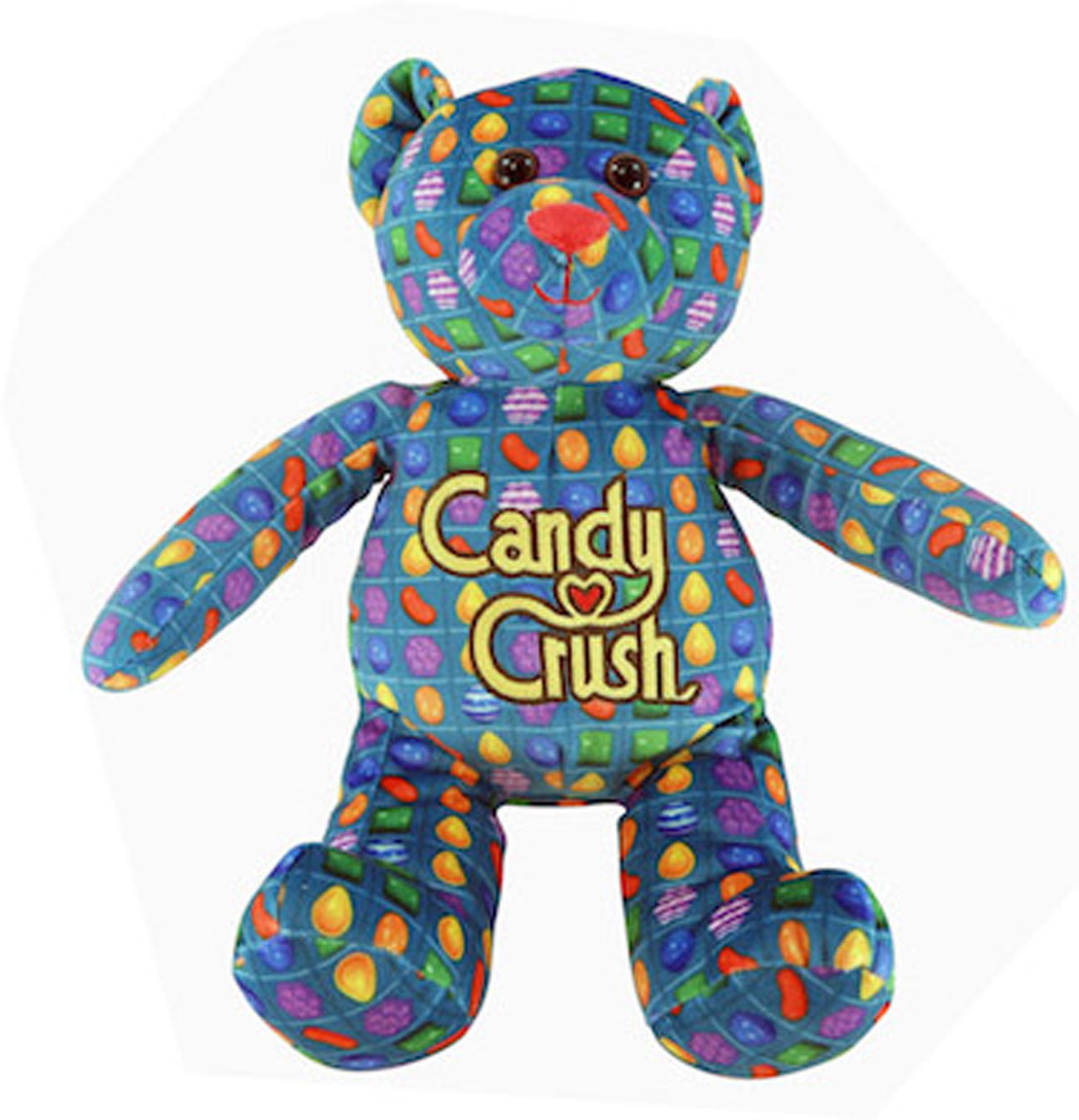 Candy Crush Saga 12 Plush Printed Bear Blue Pattern