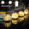 thumbnail image 4 of Solar Garden Lights, Waterproof Warm White LED Cracked Glass Ball for Pathway Patio Yard Lawn Outdoor Decor Decorations, 1 Globe (3.9), 4 of 4